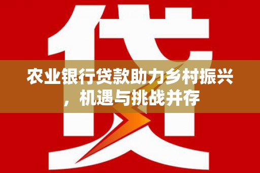 建华农业银行贷款助力乡村振兴，机遇与挑战并存