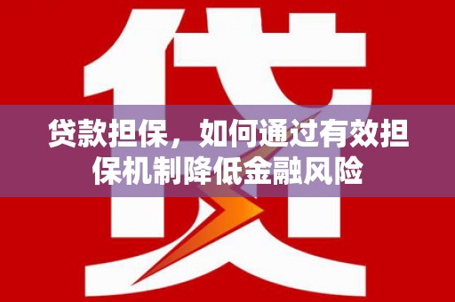建华贷款担保，如何通过有效担保机制降低金融风险