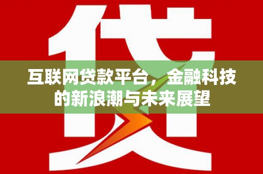 建华互联网贷款平台，金融科技的新浪潮与未来展望